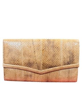 Vintage Walborg Genuine Snakeskin Envelope Clutch Exotic Leather Evening Bag